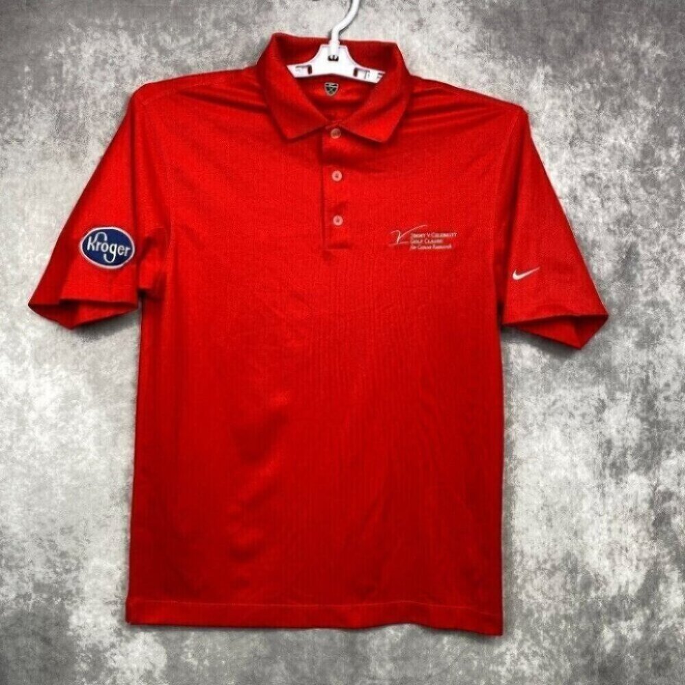 NIKE GOLF Polo Shirt Men's S Red Jimmy V. Celebrity Golf Classic Activewear